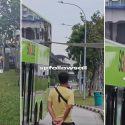 SBS Transit bus window broken by bus stop panel in Punggol, no injuries reported