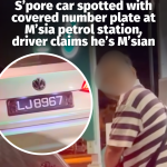 @mothershipsg A video showing a man allegedly covering the licence plate of his …