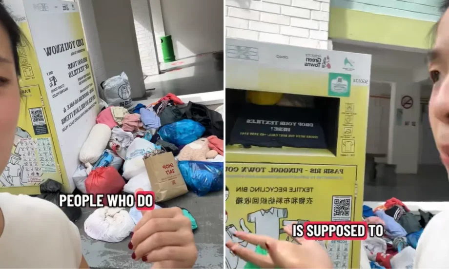 TikToker slams dumping at textile recycling bin: ‘Who the f*** do you think is gonna clean up after you?’ TikToker slams dumping at textile recycling bin: ‘Who the f*** do you think is gonna clean up after you?’
