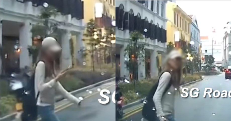 ‘Phone more important than life’: Woman nearly gets hit by car while crossing road, draws flak from netizens, Singapore News