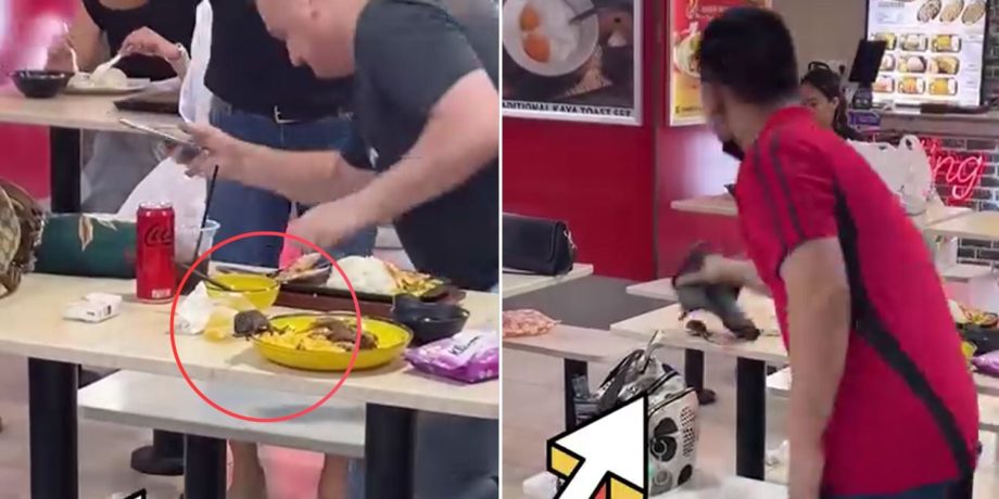 Rodent seen eating from diner’s plate at Lucky Plaza, man catches it with cloth Rodent seen eating from diner’s plate at Lucky Plaza, man catches it with cloth