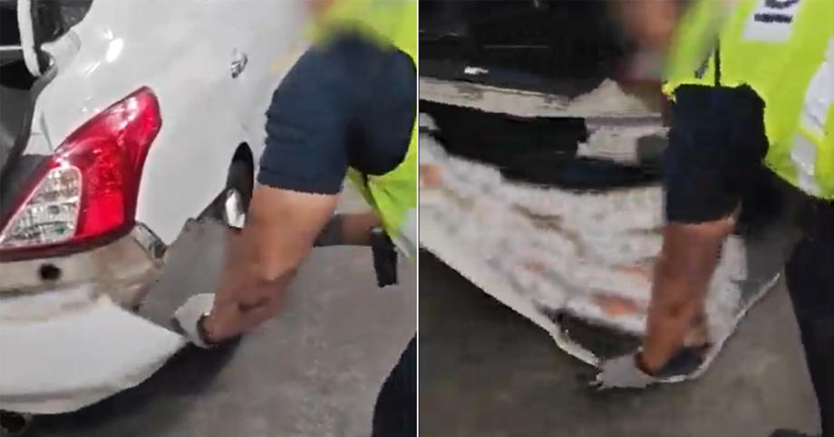 ICA officers tear off bumper from Malaysia-registered car, uncover over 200 cartons of duty-unpaid cigarettes, Singapore News