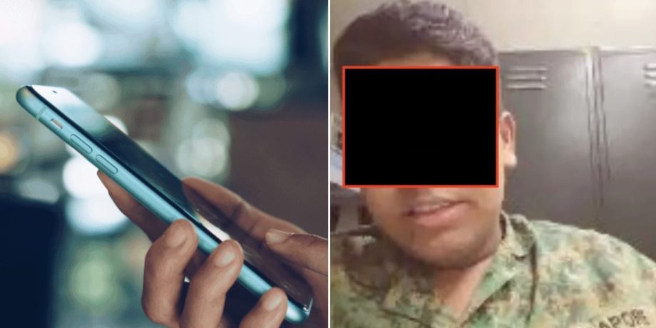Man wearing SAF uniform allegedly swears on online video chat while filming inside camp