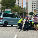 Motorcyclist taken to hospital after accident with car in Tampines, Singapore News