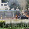 BMW catches fire along Woodlands Avenue 5, no injuries reported, Singapore News