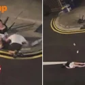 Man slaps himself and kowtows to woman — who responds by lying in middle of Joo Chiat road