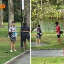 Youths fish in Sengkang park next to ‘No Fishing’ sign, wear masks and flash ‘provocative gestures’ when caught