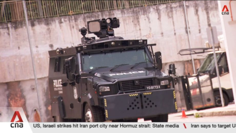 Singapore police unveil upgraded riot control vehicles