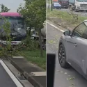 Cement truck, bus among 4 vehicles in accident on Tanah Merah Coast Road; no injuries reported