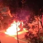 Seven taken to hospital after car catches fire in Buangkok Crescent