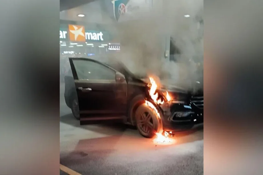 Investigations ongoing after car catches fire at Caltex petrol station in Balestier Road