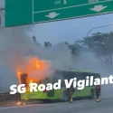 SBS Transit bus catches fire along TPE, no injuries reported