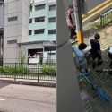 Elderly woman seen lying in the middle of road in Jurong, onlookers express concern