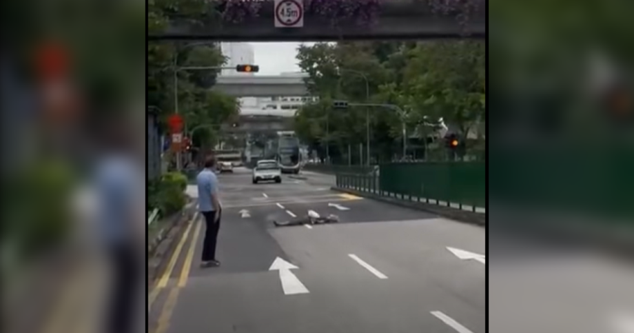 Woman found sprawled across road near Jurong Point, taken to hospital, Singapore News Woman found sprawled across road near Jurong Point, taken to hospital, Singapore News