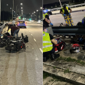 3 taken to hospital after taxi crashes into 4 motorcycles at Yishun Dam, Singapore News