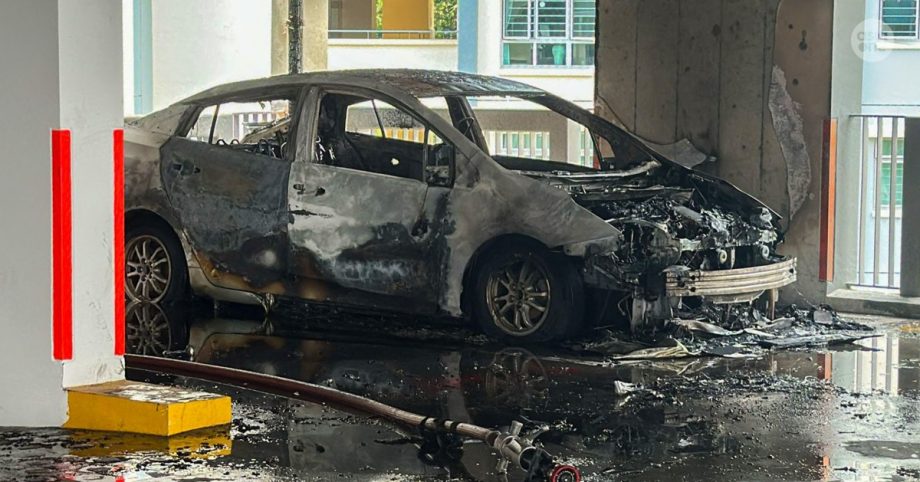 Toyota Prius catches fire at Yishun HDB carpark, no injuries reported, Singapore News