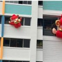 Town Council Asks Resident To Remove Inflatable God Of Fortune Hanging Outside Choa Chu Kang HDB Flat
