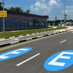 Possible road signs, markings for ERP 2 being tested by LTA in Bayshore Drive