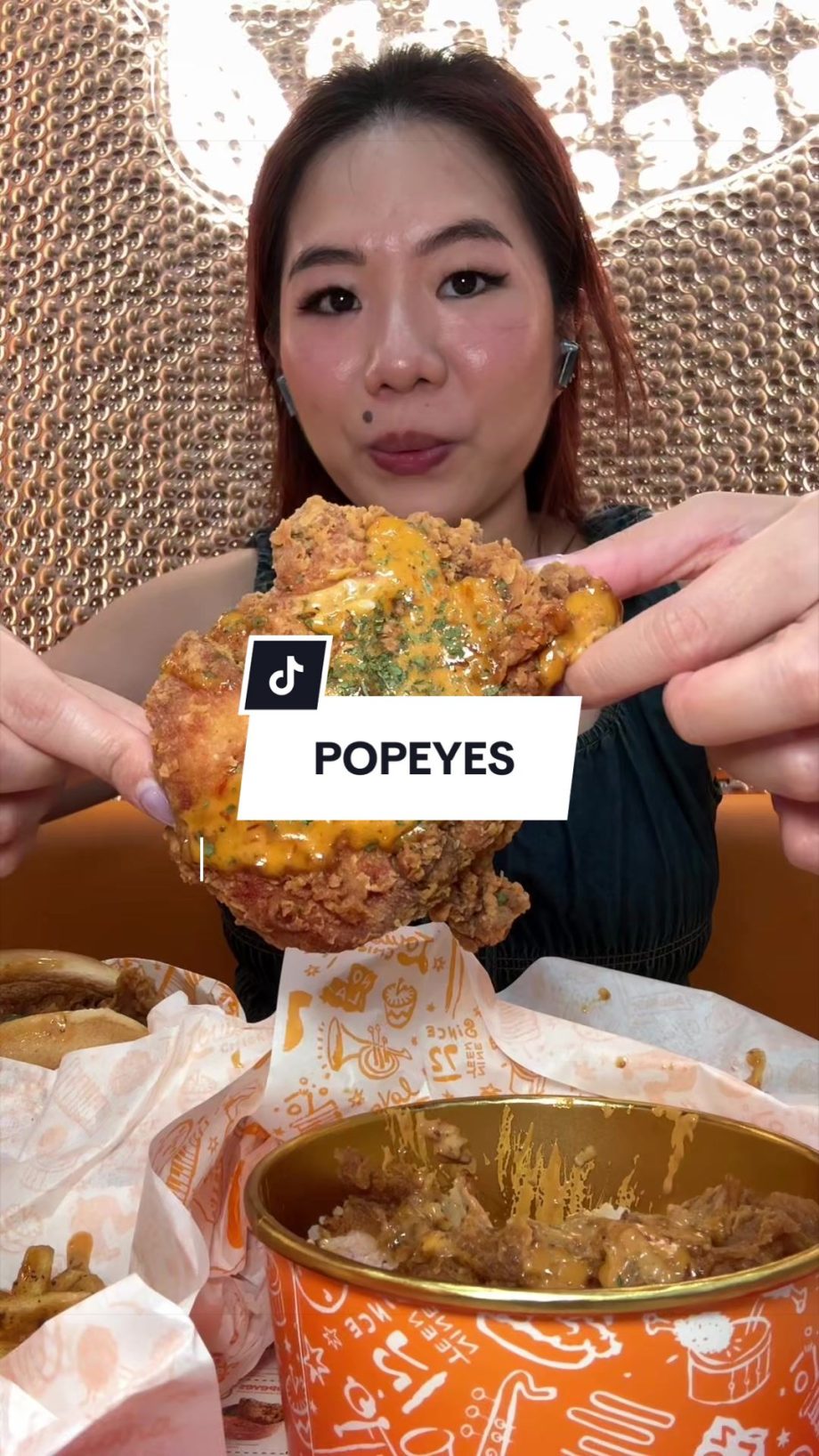 @addieblesausage dangerously addictive  @Popeyes Singapore #sgfoodie #asmr #mukb…
