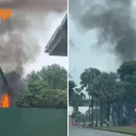 Stomper ‘afraid of explosion’ after seeing black smoke and flames from boom lift fire in Sembawang