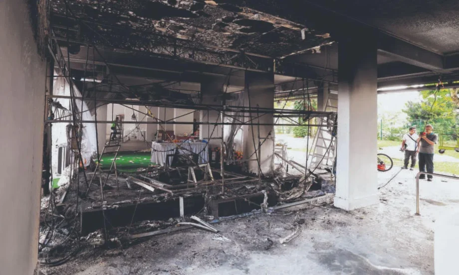 Blaze engulfs funeral wake at Bedok Reservoir void deck shortly after 90-year-old man’s coffin departs for cremation