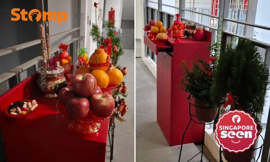 ‘Massive’ altar in common corridor could lead to ‘catastrophic fire’, says Punggol resident