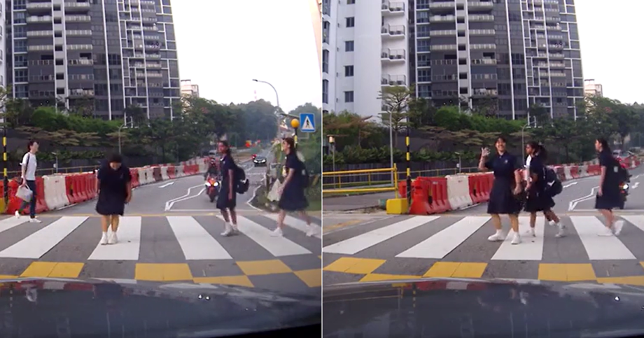 Schoolgirl does ‘bringing Japanese culture’ trend at zebra crossing, wins hearts, Singapore News Schoolgirl does ‘bringing Japanese culture’ trend at zebra crossing, wins hearts, Singapore News