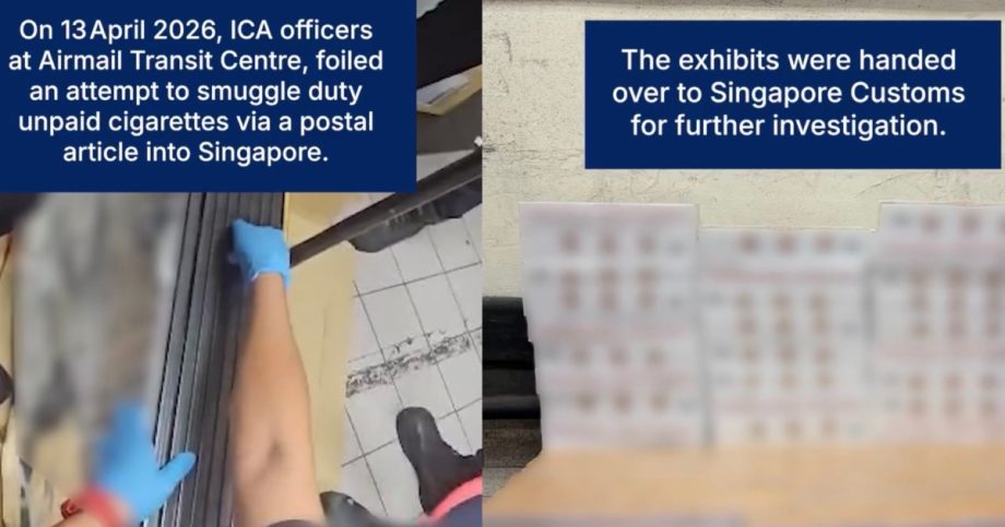 ICA officers find over 30 cartons of contraband cigarettes hidden within metal frames and plywood, Singapore News