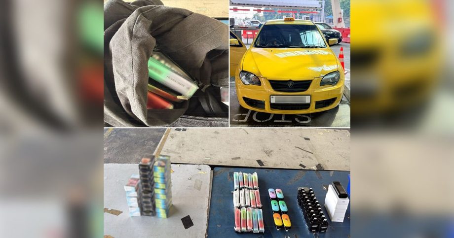 ICA ‘flags down’ Malaysia taxi at Woodlands Checkpoint; finds vapes, duty-unpaid cigarettes, Singapore News