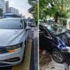 Car veers onto pavement in Tampines and crashes into Temasek Polytechnic fence after accident