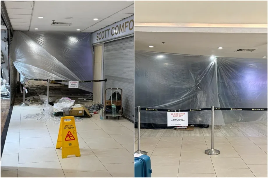 False ceiling in Lucky Plaza collapses; BCA says likely due to improper installation False ceiling in Lucky Plaza collapses; BCA says likely due to improper installation