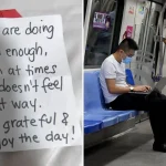 ‘You are doing good enough’: Stranger hands out encouraging notes to Woodlands MRT commuters