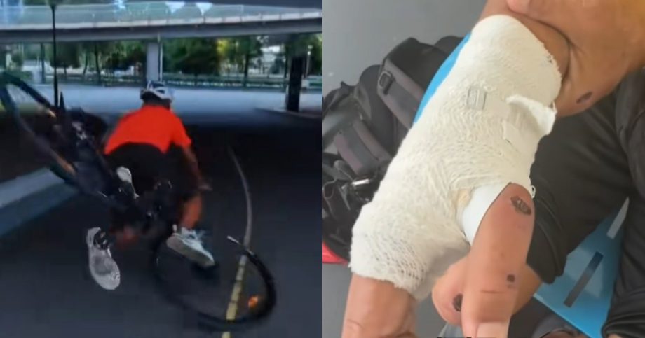 Elderly cyclist fractures wrist after fall on Jurong Circular Bridge, blames uneven path, Singapore News