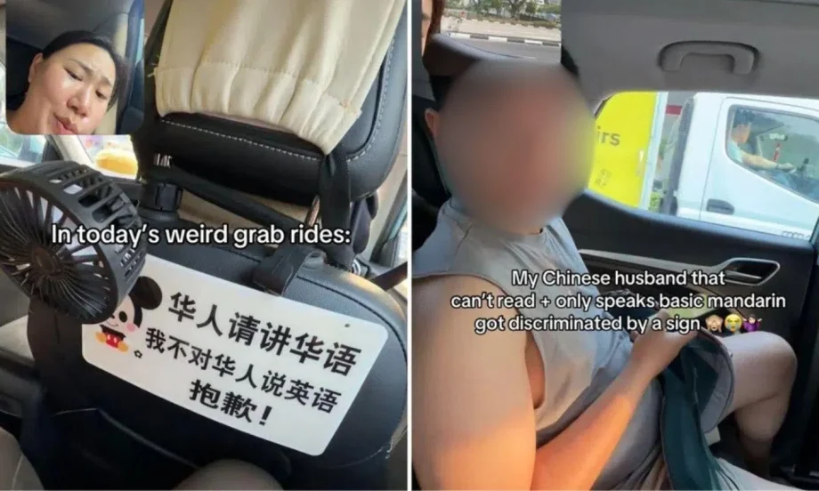 ‘I don’t speak English to Chinese people’: Sign in Grab car insists Chinese passengers speak language