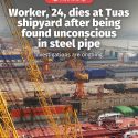@mothershipsg A 24-year-old man died at a shipyard in Tuas on Apr. 6 after he wa…