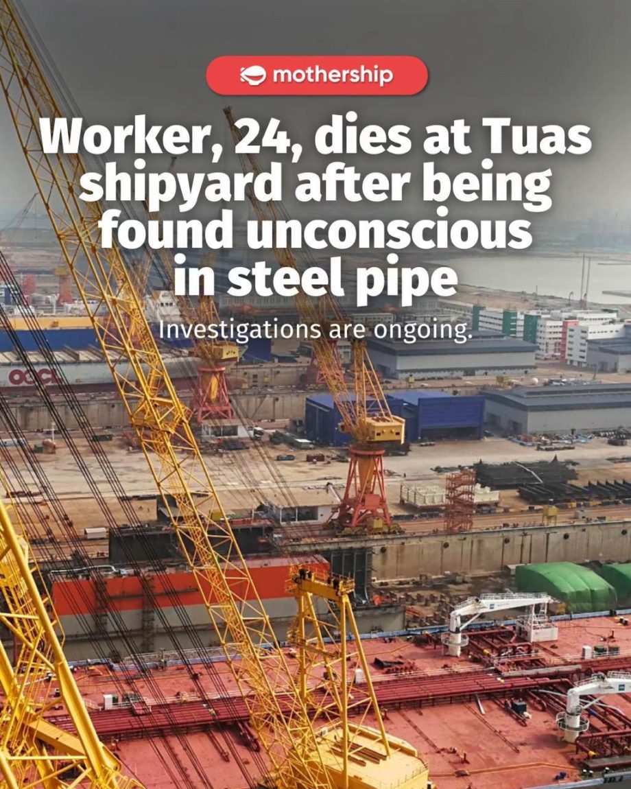 @mothershipsg A 24-year-old man died at a shipyard in Tuas on Apr. 6 after he wa…