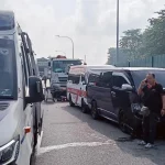 70-year-old among four taken to hospital after accident involving private ambulance on KJE