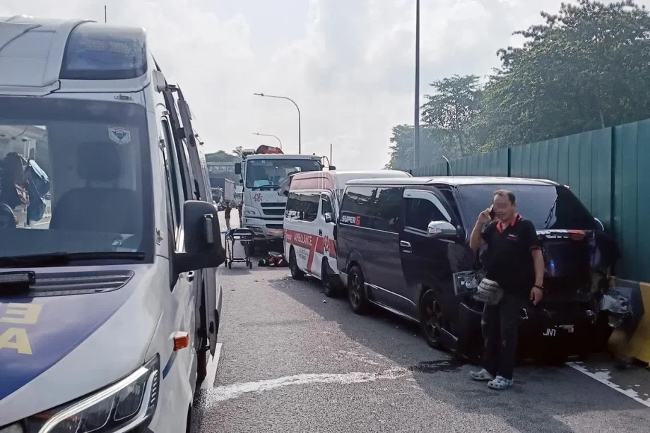 70-year-old among four taken to hospital after accident involving private ambulance on KJE
