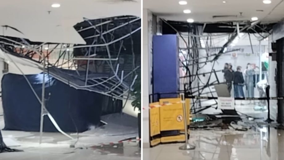 Parts of ceiling at Lucky Plaza basement collapse