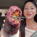 @thespicyjuju breakfast of champions  purple sticky rice roll (fan tuan) with pi…