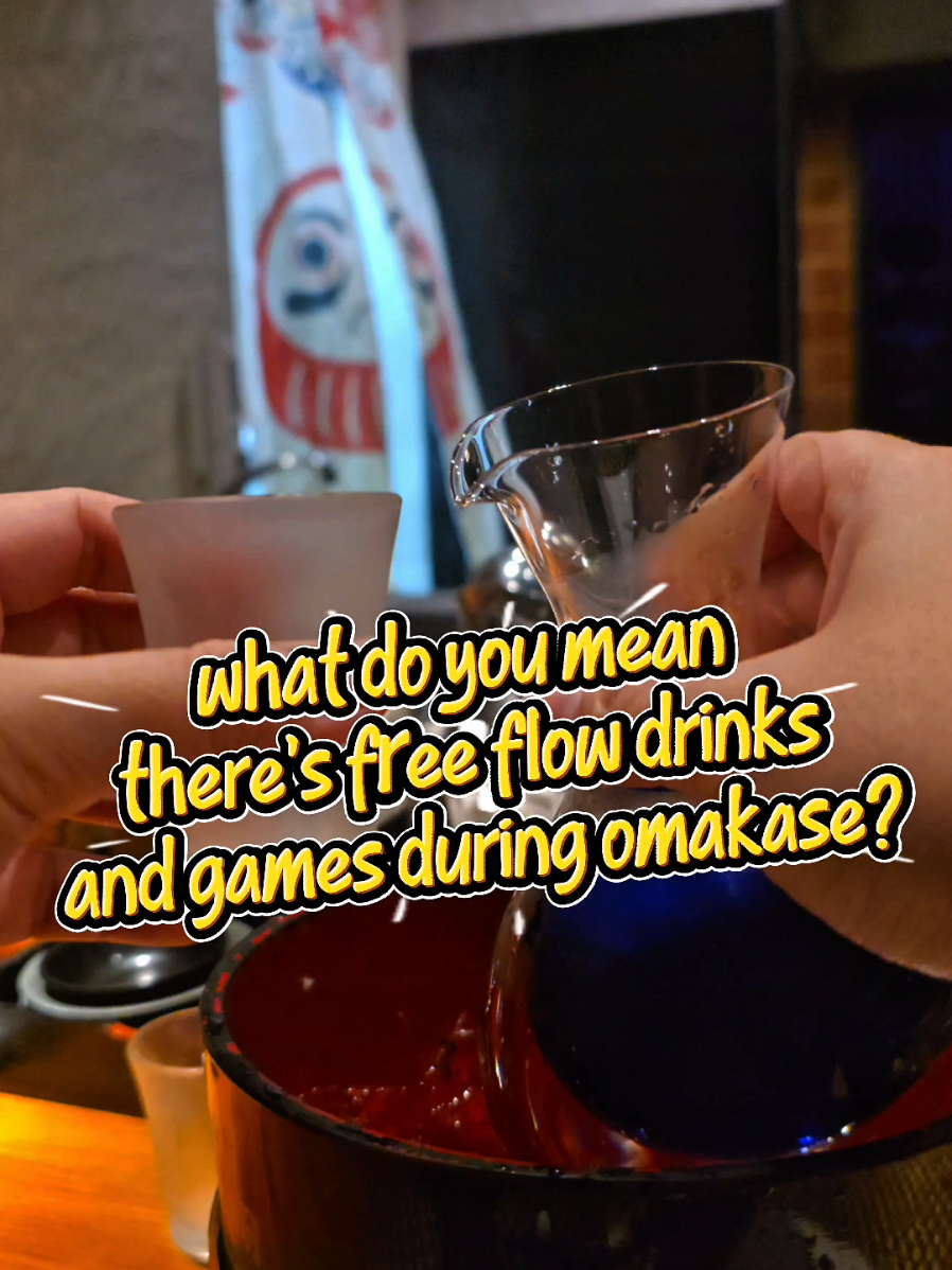 @ivianat Free-flow alcohol + games… during omakase?  I’ve been to shakoba before…