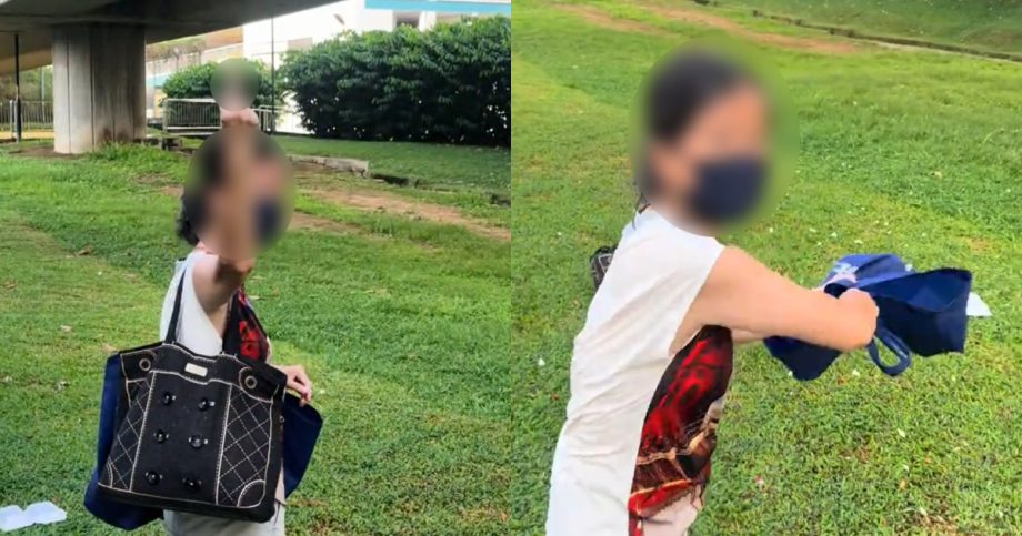 Woman caught feeding birds flashes middle finger, hurls items at TikTok user, Singapore News