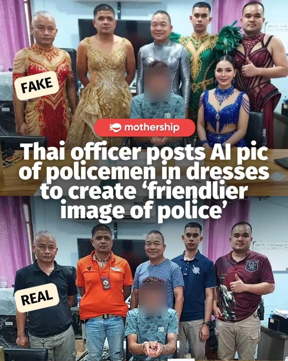 @mothershipsg A viral image showing Thai police officers in dresses posing with … @mothershipsg A viral image showing Thai police officers in dresses posing with …