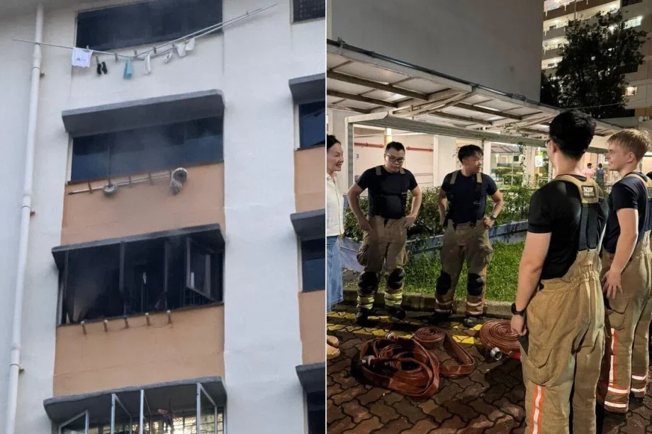 Telok Blangah flat fire: 1 hospitalised, 48 evacuated Telok Blangah flat fire: 1 hospitalised, 48 evacuated