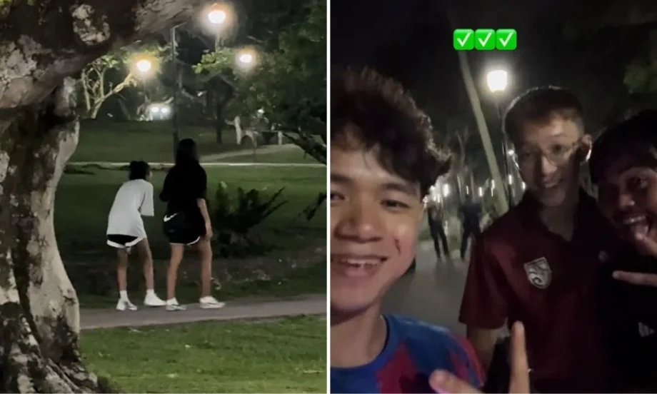 Men encounter missing girls,13 and 14, while camping at Pasir Ris Park, kept them in sight until police arrive