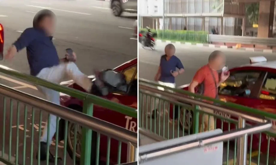 Man kicks off taxi’s side-view mirror, chases driver around vehicle during confrontation in Chinatown