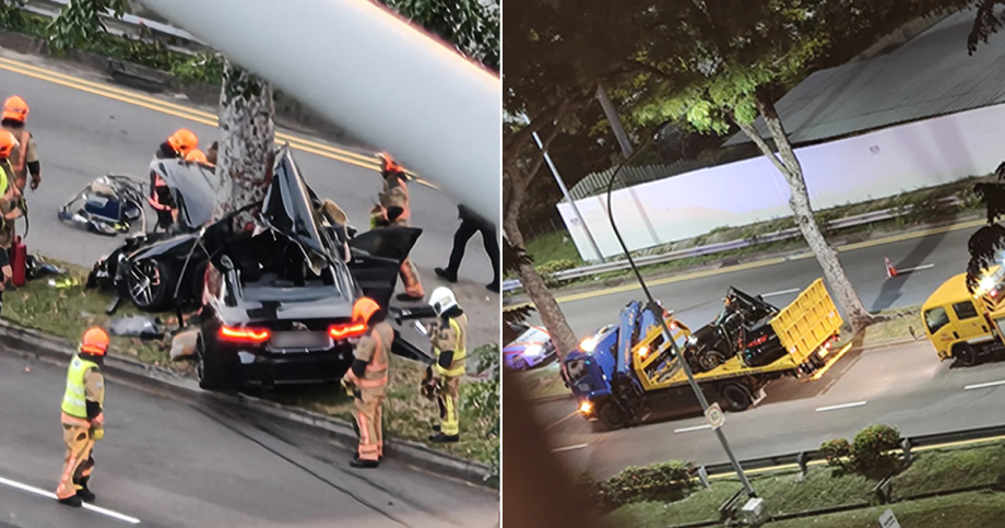 Driver dies as Jaguar wraps around tree after 2-car accident in Clementi, Singapore News Driver dies as Jaguar wraps around tree after 2-car accident in Clementi, Singapore News