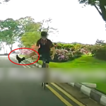Cyclist seen riding against traffic on ECP service road, sticks out leg at oncoming vehicle, Singapore News