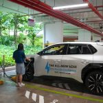 Singapore’s first EV fast charging hub at HDB carpark launched in Tengah, Singapore News Singapore’s first EV fast charging hub at HDB carpark launched in Tengah, Singapore News