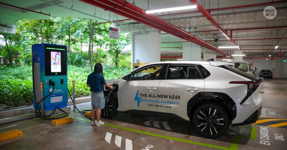 Singapore’s first EV fast charging hub at HDB carpark launched in Tengah, Singapore News